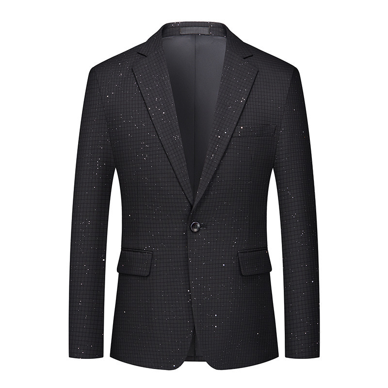 Cross-Border Korean Style Slim-Fitting Starry Sequin Popular Suit Jacket Men's Business Casual Banquet Performance Stage Suit