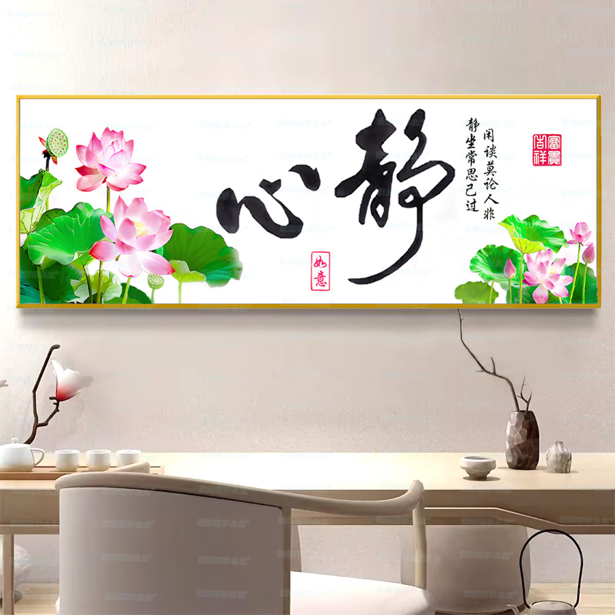[Algodón importado] Mona Lisa Real Meditación Lotus Rhyme chino fresco simple bordado a mano Lotus image 4