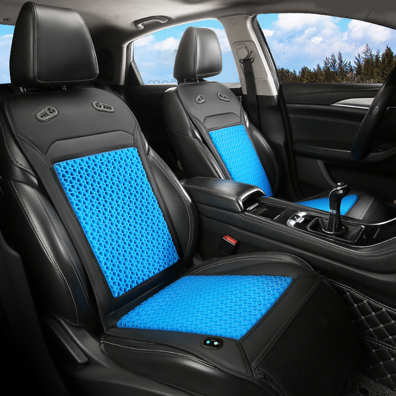 Jelly gel de panal de miel asiento cojín de hielo asiento ventilación 12 / 24 cojín de asiento de inicio automático de verano cojín frío