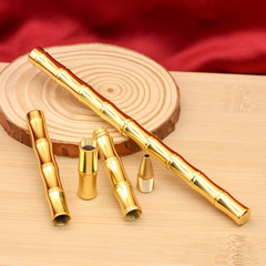 廠家黃銅製竹節筆金屬商務中性簽字筆水筆寶珠筆學生文具用品批發