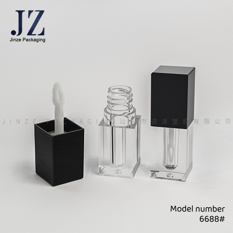 Jinze スポットスクエアブラックミニリップグレーズチューブリップグロスチューブ 1.3 ミリリットルプラスチック空チューブ包装材|undefined