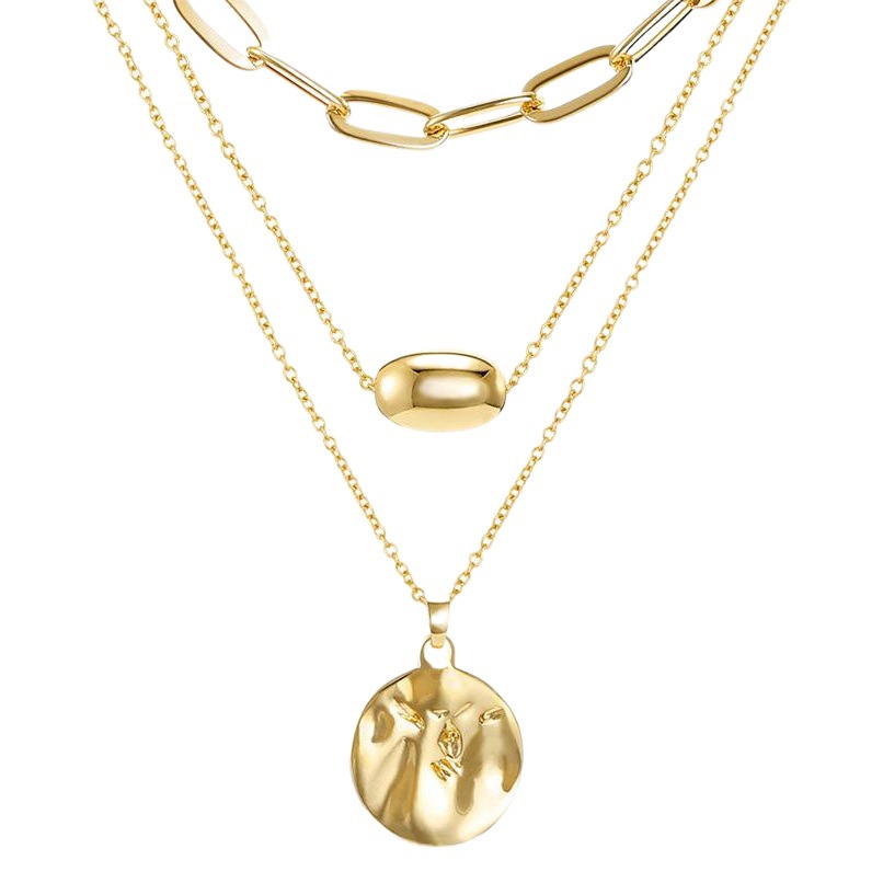 Europeo y americano transfronterizo elegante colgante collar de múltiples capas de cadena de clavícula simple de las mujeres collar elegante suéter accesorios de ropa