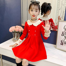 2025冬新款女童毛衣裙长裙甜美可爱幼儿园学院风校服洋气春