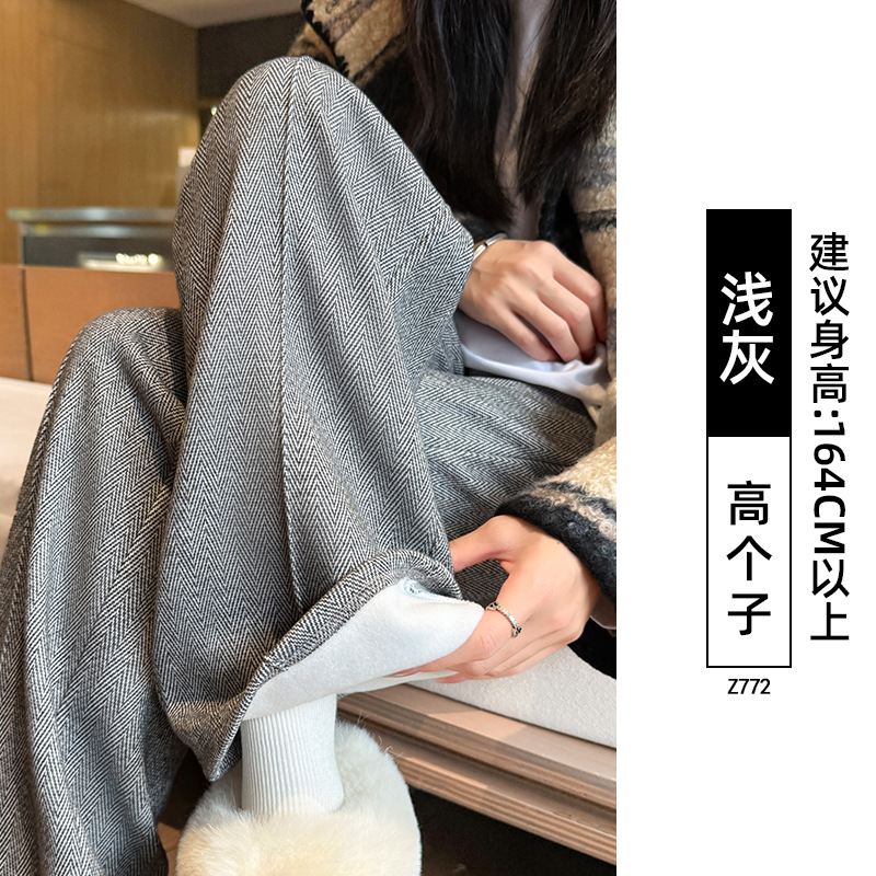 Pantalones de cimeta delgados 2026 nuevos populares este año, pantalones de lana delgados con estampado de hombre pequeño image 44