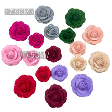 现货韩版无纺布绒布定型山茶花布艺花朵 胸花鞋花服装辅料配件