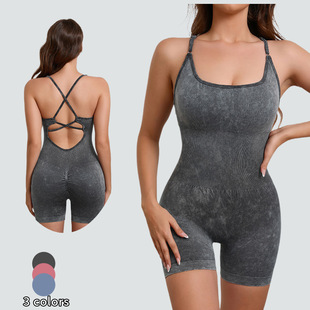 Cross-border Explosions Sand Wash Naked Yoga Sling Suit Women's High-intensity Dance Fitness Sports Suit