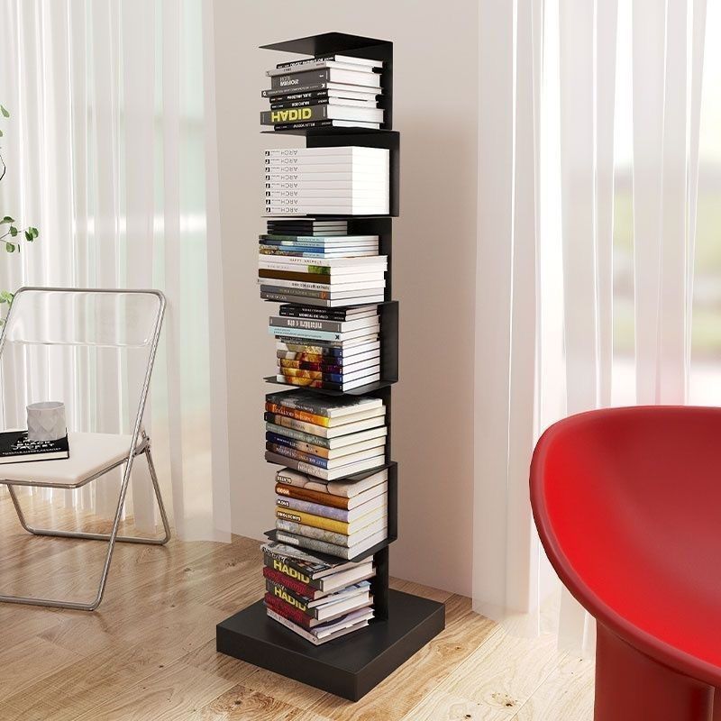 Nordic Invisible Bookshelf Floor-Standing Bookcase Against the Wall for Living Room and Study Corner Storage Creative Narrow Multi-Layer Storage Rack