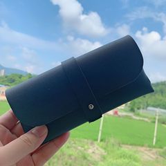 Vintage Retro Simple Soft Leather Instagram Girl Portable Sunglasses Case Eye Glass Bag Storage Bag Pressure Proof