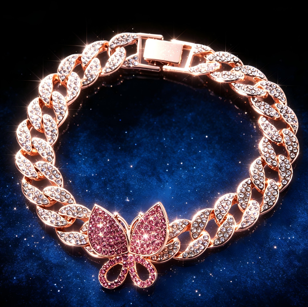 Cadena cubana de clavícula con incrustaciones de diamantes de 15 mm, estilo hip-hop europeo y americano, para mujer, pulsera hip-hop, CubanChai