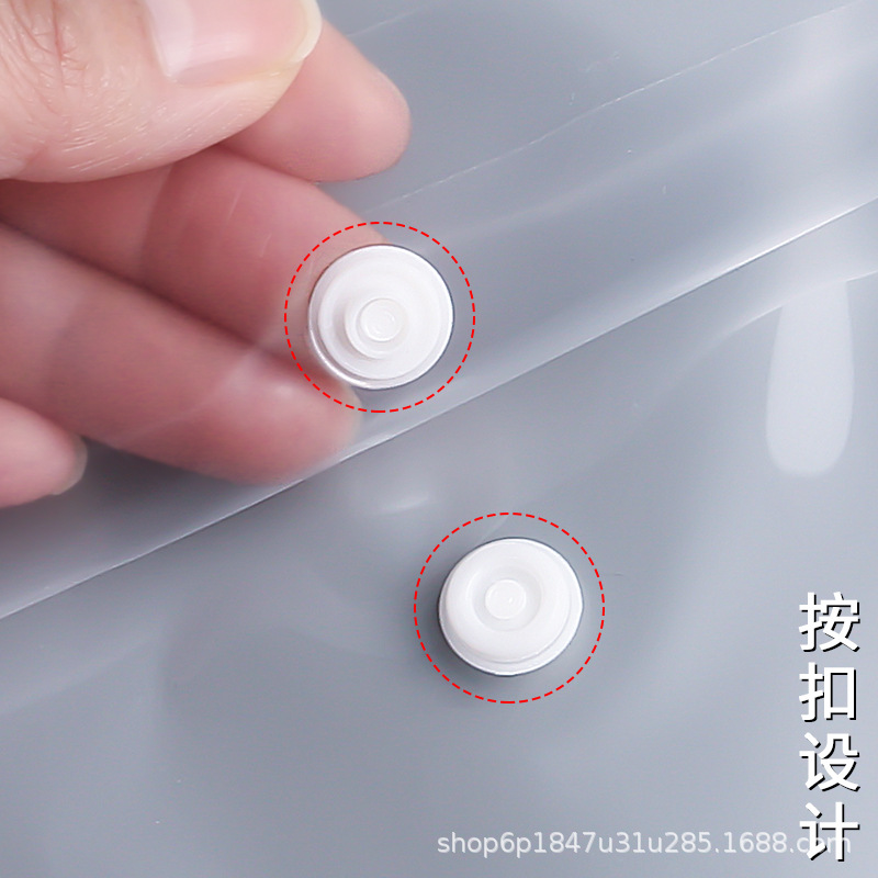 加厚a4防水透明学生收纳按扣袋公文袋档案资料袋文件袋pp材质批发