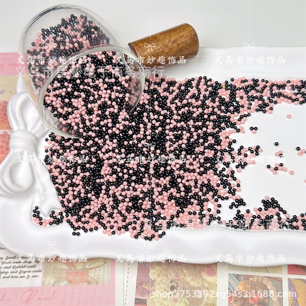 2mm color mezclado, color sólido no poroso, pintura de vidrio, cuentas de arroz, accesorios de joyería de bricolaje hechos a mano, pegamento de crema, relleno de limo