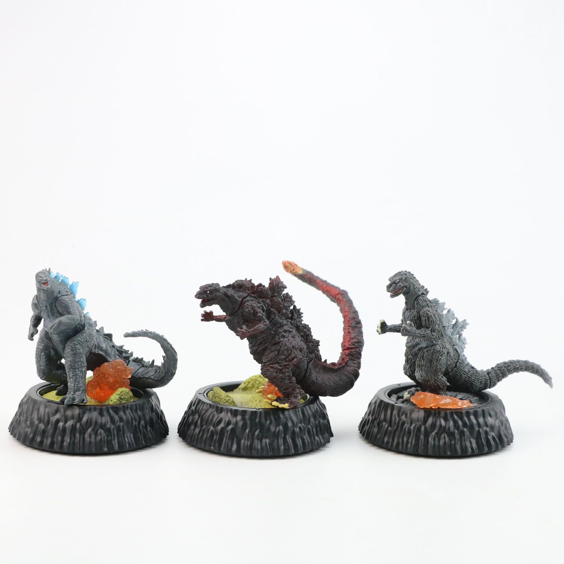 3種類の組み立て式ゴジラガチャガチャ、サプライズ開封式モンスターモデルフィギュアおもちゃ、幼稚園の誕生日プレゼント