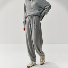 垂感慵懒松弛感羊绒哈伦裤女秋冬高腰宽松显瘦休闲束脚针织灯笼裤