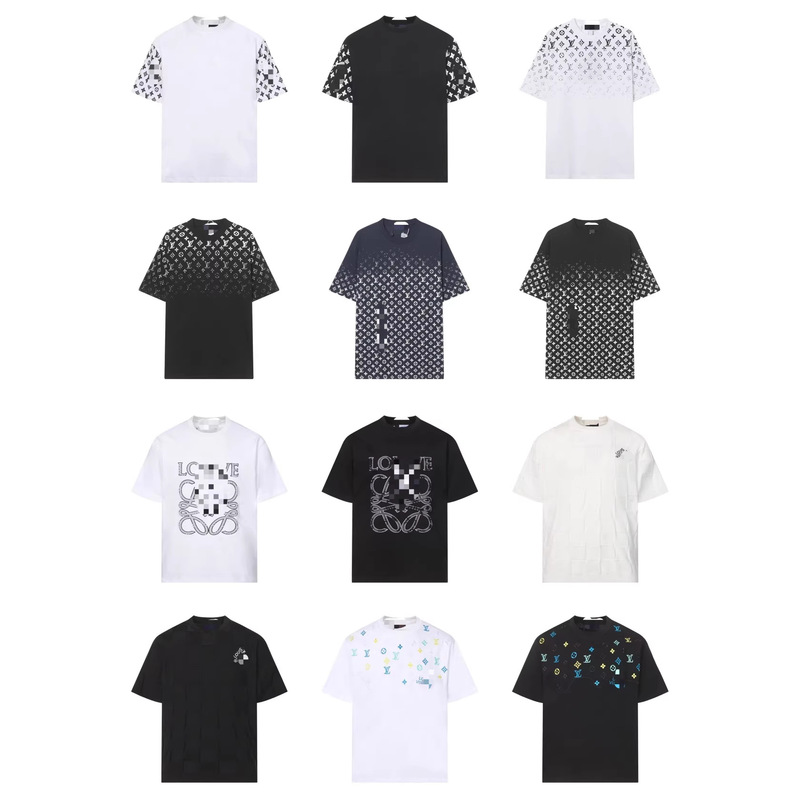 Cross-Border Luxury Fashion Brand High-End Version D Brand 26Ss New Style Luo Brand Letter Embroidery Round Neck Short-Sleeve T-Shirt for Men and Women