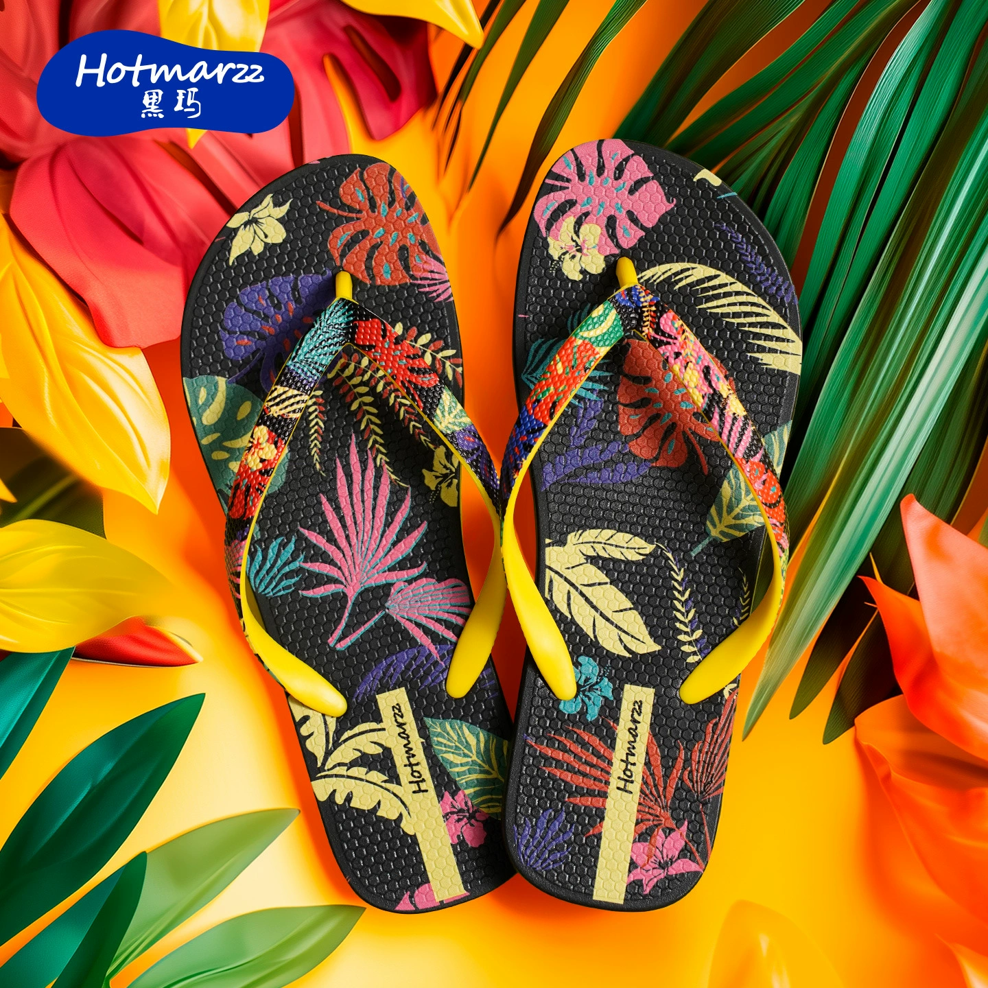 Hotmarzz Blackma, новые женские шлепанцы с цветочным принтом, уличные тапочки, верхняя одежда, модные шлепанцы, пляжная обувь