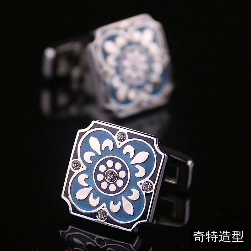 French Shirt Buckle Men's Cuff Nail Cuff Decoration Men's Cuff Nail Business Shirt Cuff Nail Blue
