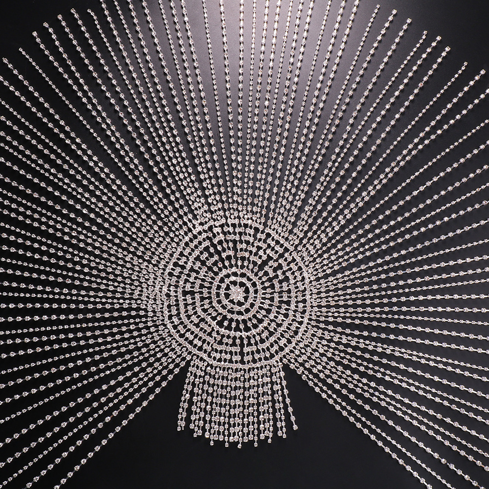 Europa y América nueva cadena del pelo del rhinestone personalidad de la moda exagerada larga borla etapa tocado accesorios para el cabello headwear