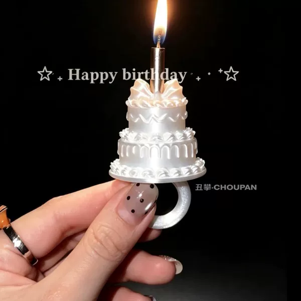 Candle ring birthday prop, dreamy cake decoration, birthday decoration, 3D printed with a silk-like texture