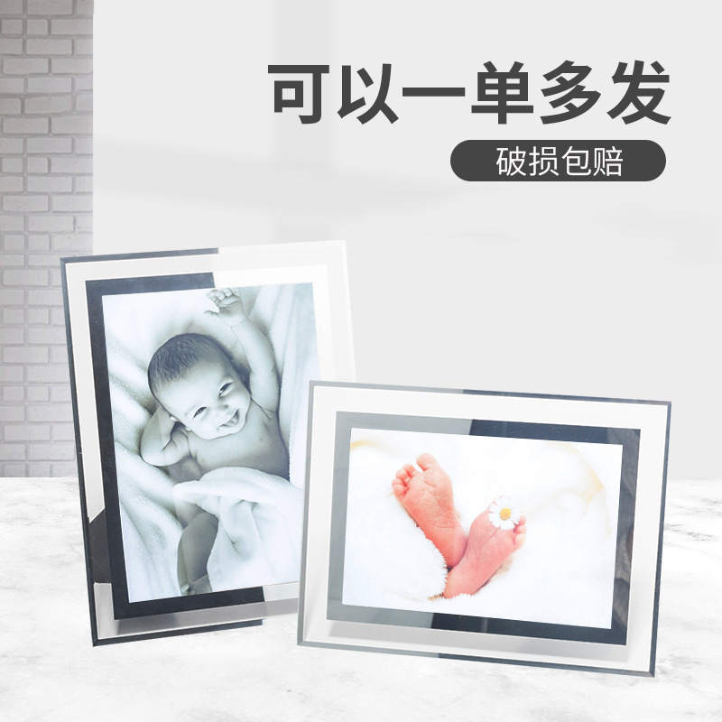 Crystal glass photo frame table a4 business license photo frame a5 certificate frame 5678 inch photo studio scenic spot photo frame