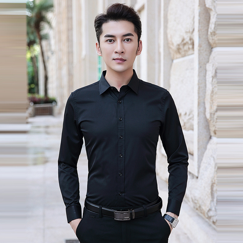 Черная рубашка с длинным рукавом