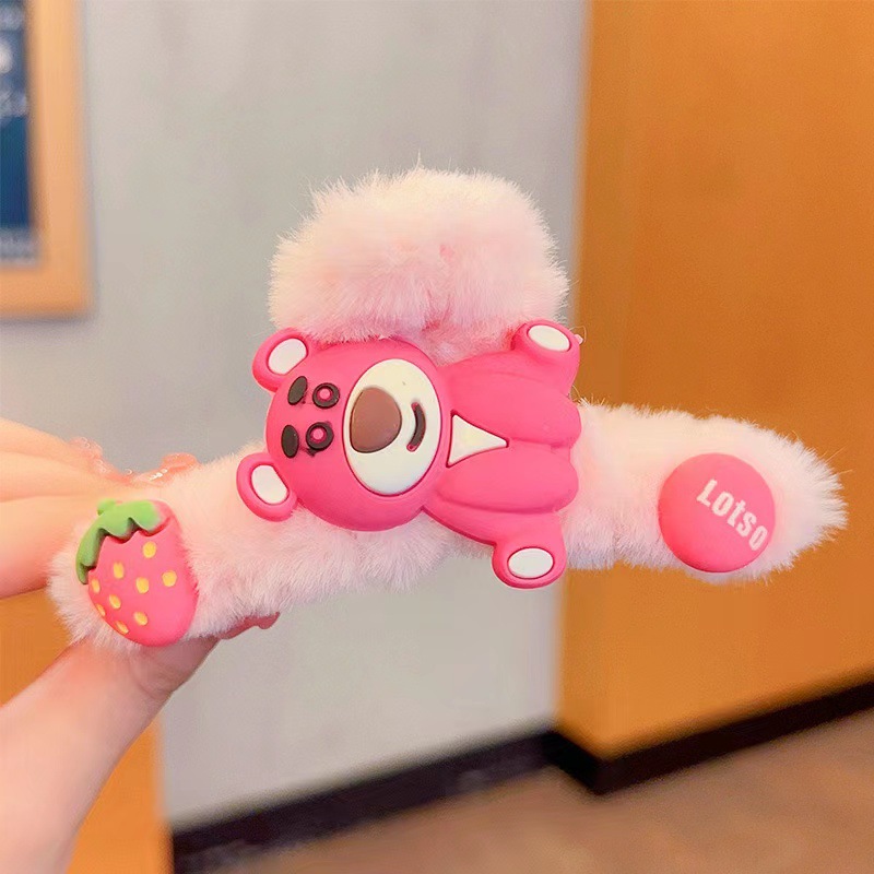 Pinza de pelo Rosa oso fresa LOso