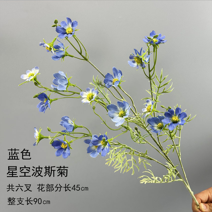 Flor azul cielo flor de bodas flor de seda flor de bodas flor de decoración de flor de vestíbulo flor de techo suave