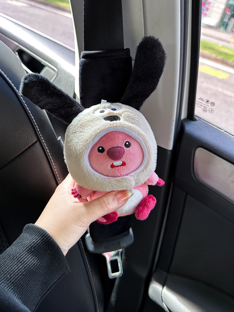 Car seat belt shoulder pad cute high-end feeling little beaver loopy ruby doll car interior decoration