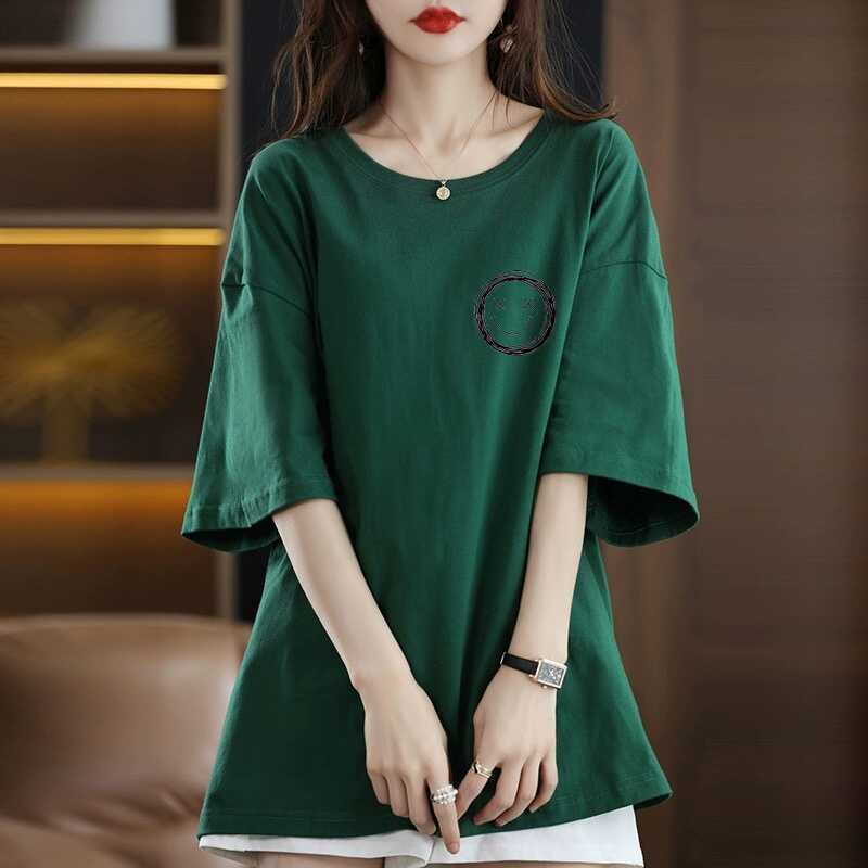 Clearance to pick up leaks ~ high-grade cut label age-reducing short sleeve T-shirt women's loose plus size medium and long sleeve T-shirt base shirt Clearance to pick up leaks ~ high-grade cut label age-reducing short sleeve T-shirt women's loose plus size medium and long sleeve T-shirt base shirt