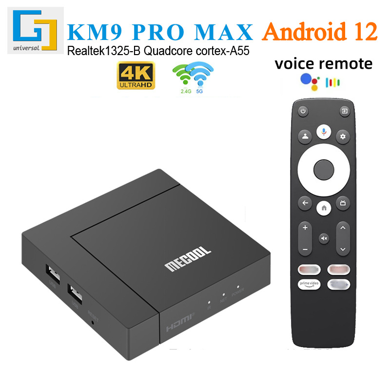 Cross-Border Km9Promax Set-Top Box Realtek1325-B Android 12 Hd 4K Dual Certified Network Player