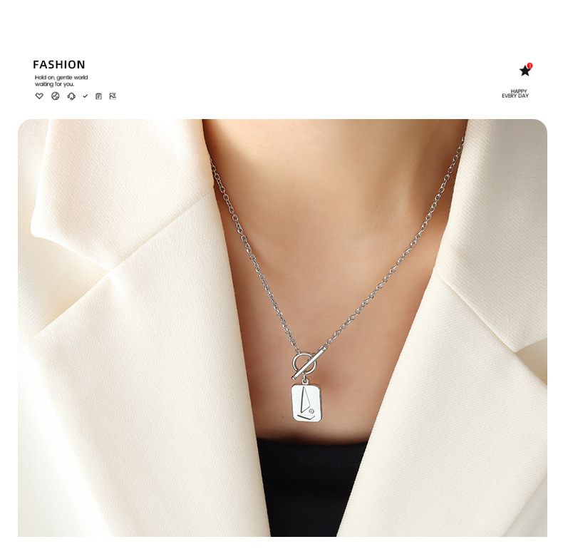 ins wind OT fibbia pendente quadrato triangolare zircone intarsiato collana geometrica titanio acciaio K oro catena clavicola unisex_voghion.com