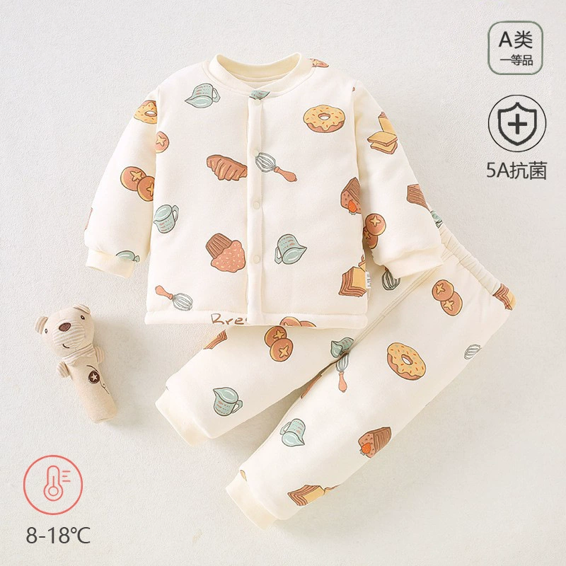 Детская разделенная одежда утолщенный хлопок три слоя теплый осенний и зимний хлопок для новорожденных