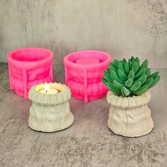セーター編み植木鉢シリコン金型DIYキャンドルカップ石膏金型飾りクリスマスシリーズ金型