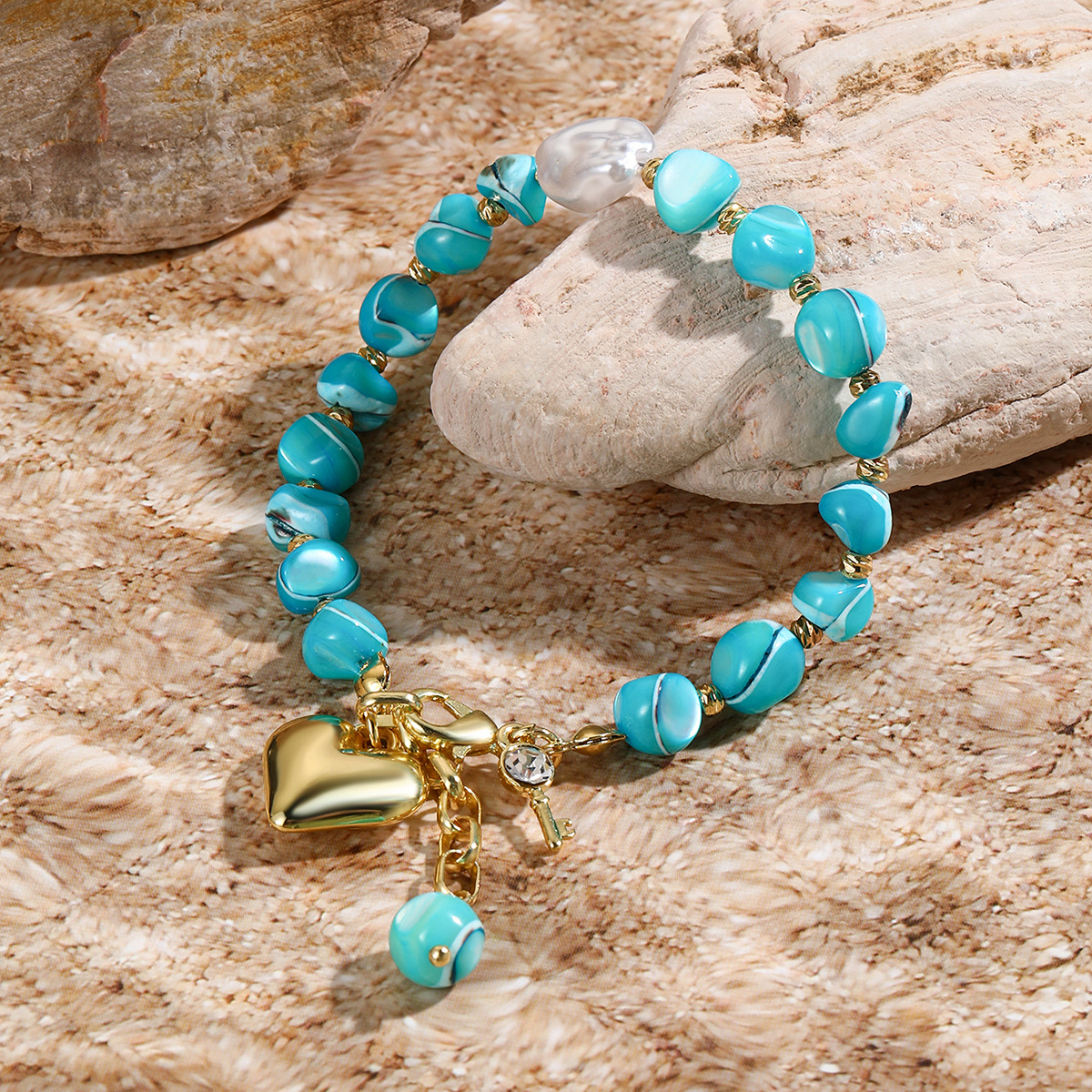 Shell Beaded Bracelet Colourful Seaside Summer Jewellery_voghion.com