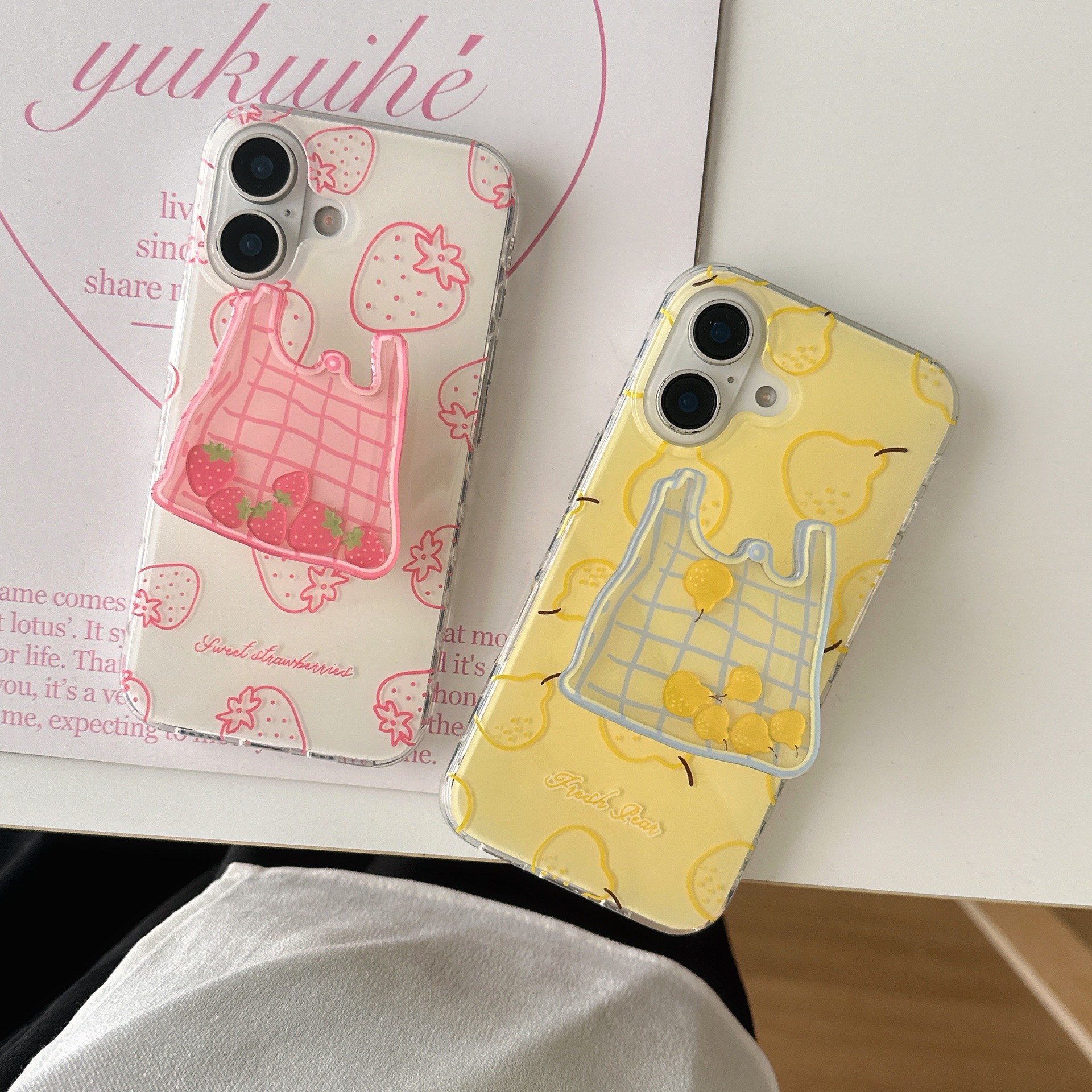 Simple verano fruta fresa Sydney apta para Apple 15/16 funda para teléfono 15ProMax nuevo 14/13 femenino 16PM