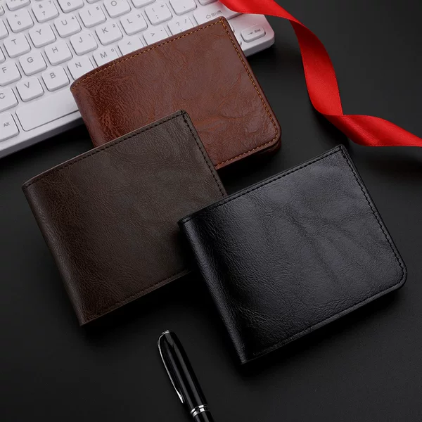 Men's High-end Wallet for Driver's License Leather Short Wallet Cross-border Men's Wallet Men's Wallet