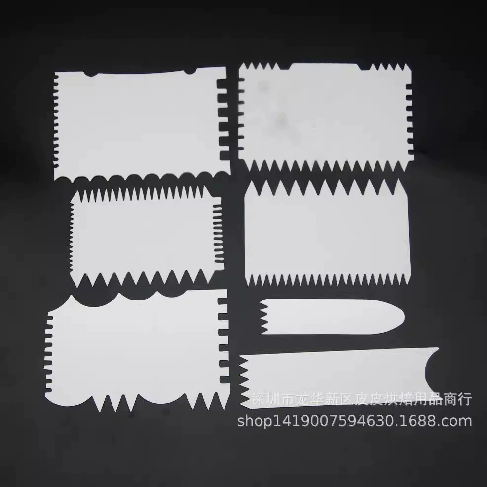 Набор пластиковых скребков для торта с тонкими/грубыми зубами, 7 предметов, скребок для крема, скребок Чжиджи, волнистый скребок