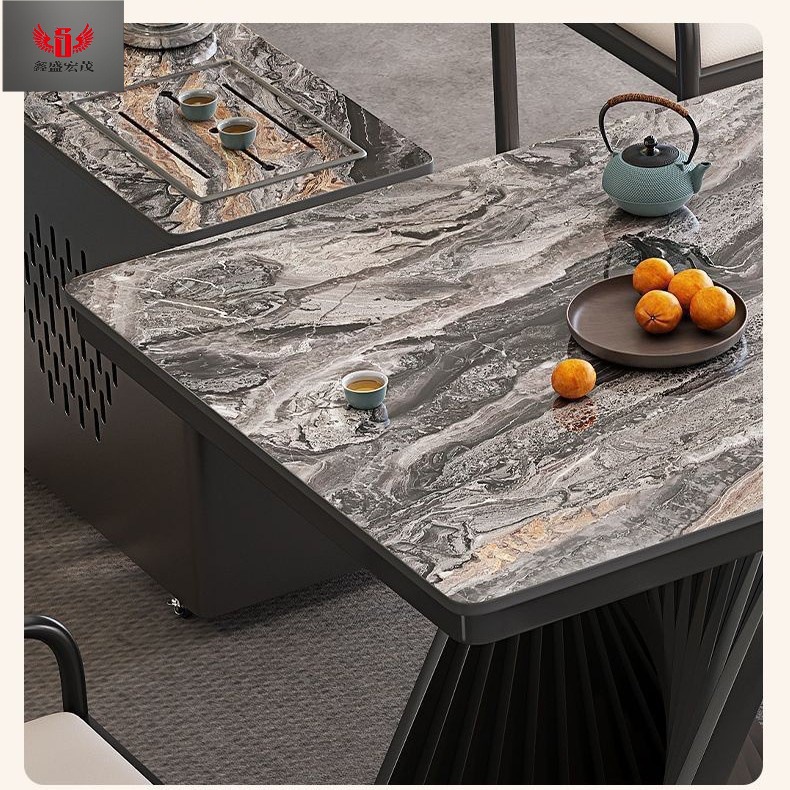 mesa de té de oficina de tabla grande mesa de té de tabla pequeña mesa de té de tabla de piedra de lujo mesa de té de tabla de roca combinación de balcón hervidor de agua integral