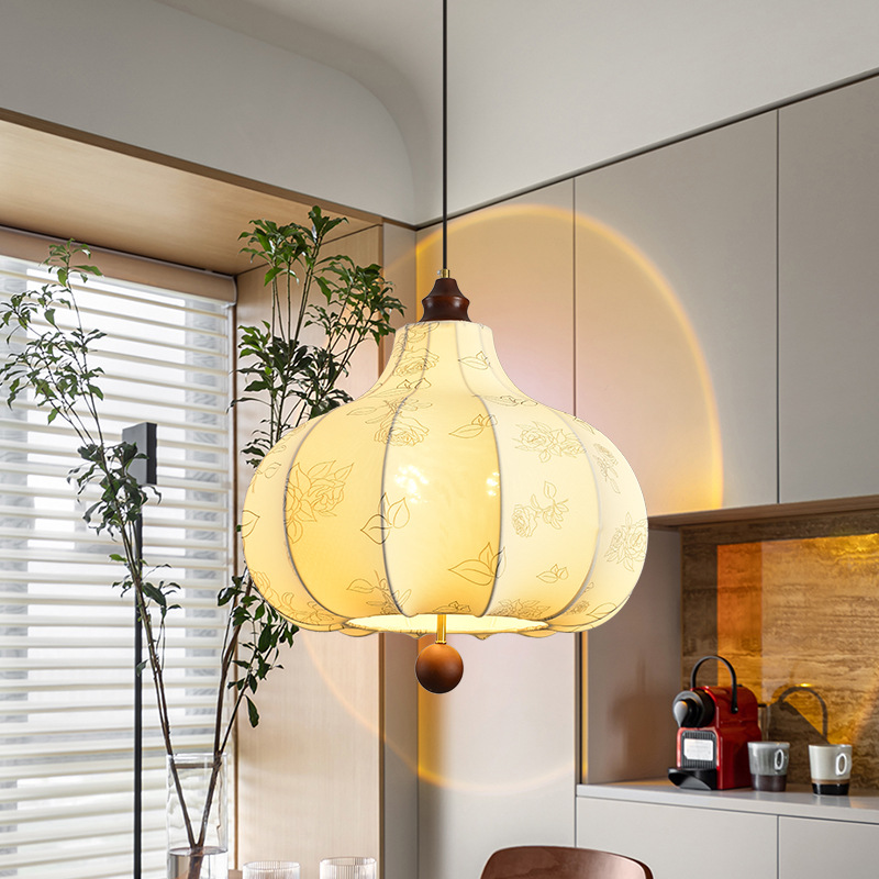 Medieval tela de patrón de comedor dormitorio candelabro mirad viento silencioso madera maciza flores francesas dormitorio castaña lámpara