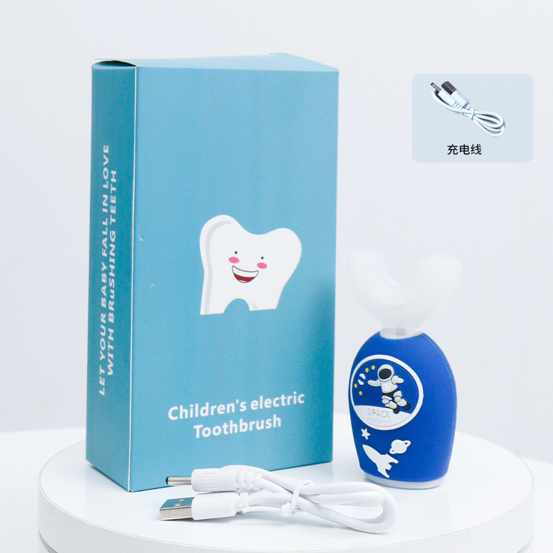 子供用電動歯ブラシ U 字型シリコン歯ブラシベビー充電式 U 字型防水歯ブラシ 2-6-12 歳の子供の歯磨き|undefined