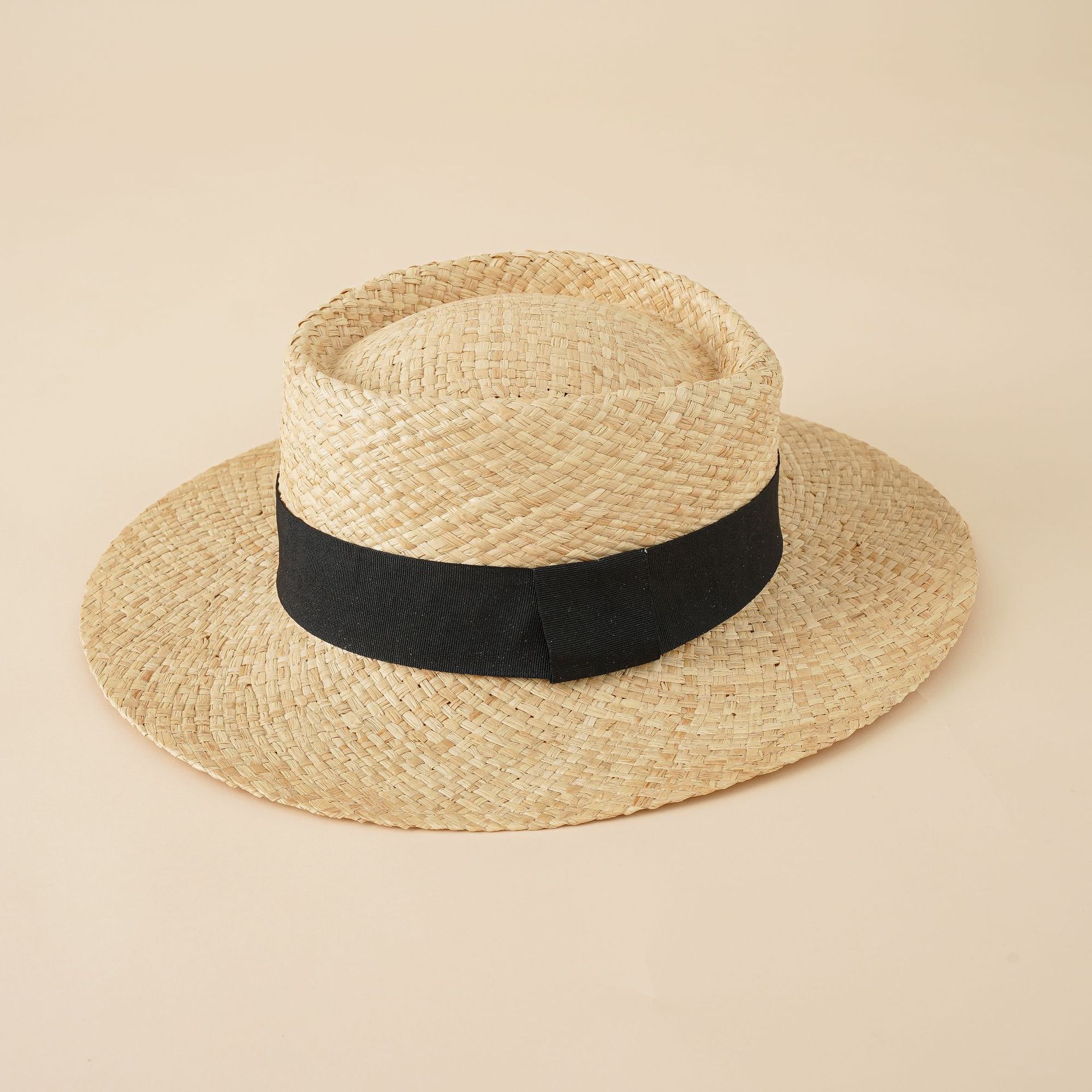 Sombrero de copa plana verano de las mujeres Yunnan vacaciones sombrero de paja sombrero de Playa Hermosa protección solar sombra de sol sombrero de copa británico