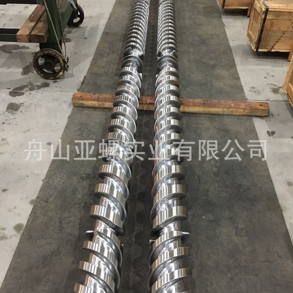 挤出机锥形双螺杆机筒 木塑螺杆 石塑螺杆 合金螺杆舟山优质厂家