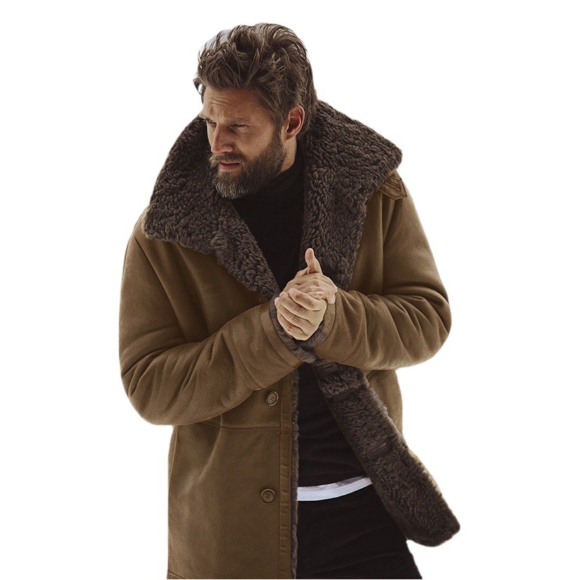 2021 European and American New Men's Tops Amazon Ebay Winter Jackets Aliexpress Suede Faux Fur Outwears