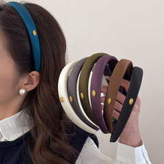 外出百搭缎面发箍女2025新款金标洗脸头箍高级感洋气时尚发卡头饰
