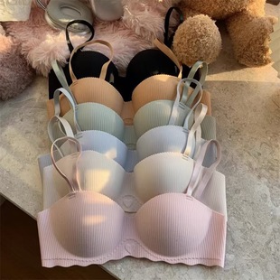 Southeast Asia Cross-border Underwear Love Peach One-piece Small Chest Gathering without Steel Ring Junior High School Students High School Girls