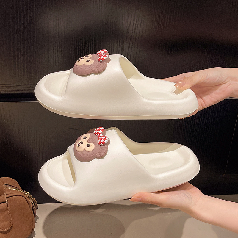 Ready Stock, Comfortable Eva Sandals for Women, Summer Home, Indoor and Outdoor Wear, Bathing, Bathroom, Non-Slip Monkey Household Soft Bottom