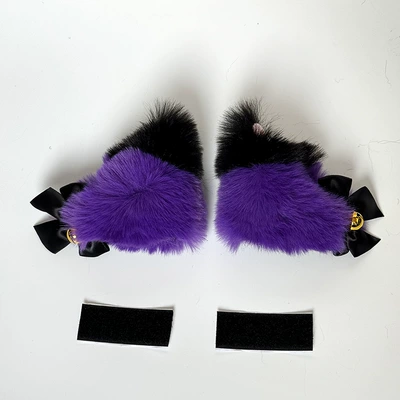 Motosiklet dəbilqələri, Ear Bell Bow Ski Helmet - gradient-with-bell-1-pair-purple-black
