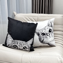 可爱猫咪抱枕 北欧ins靠垫客厅沙发腰枕靠背垫床头靠枕套女生礼物