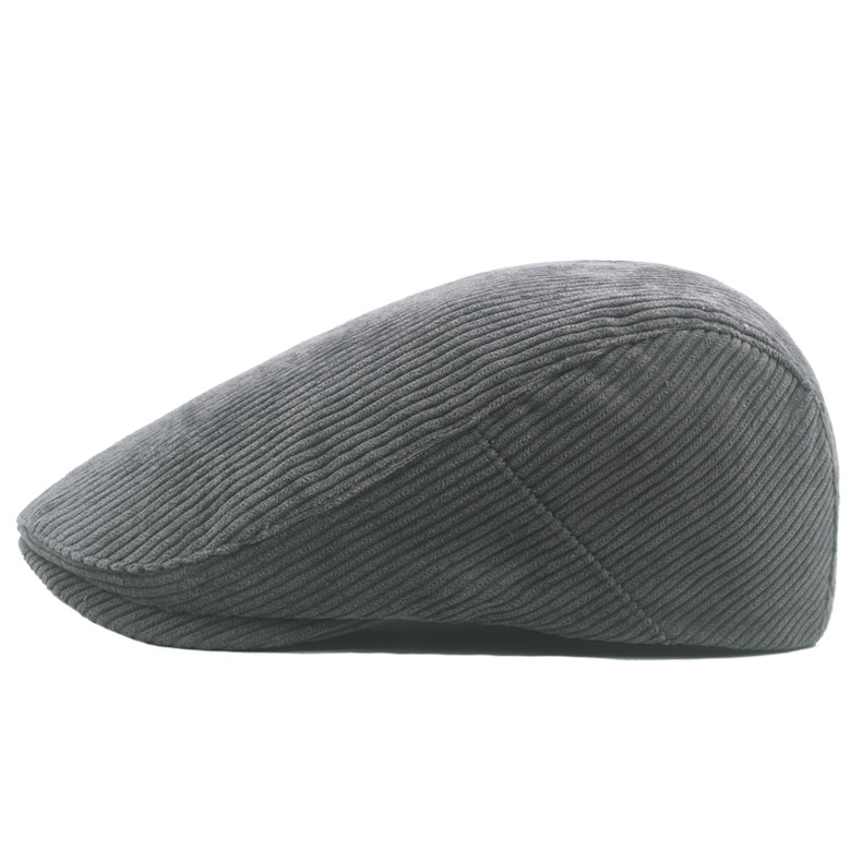 Men's Retro British Style Solid Color Curved Eaves Beret Hat display picture 2