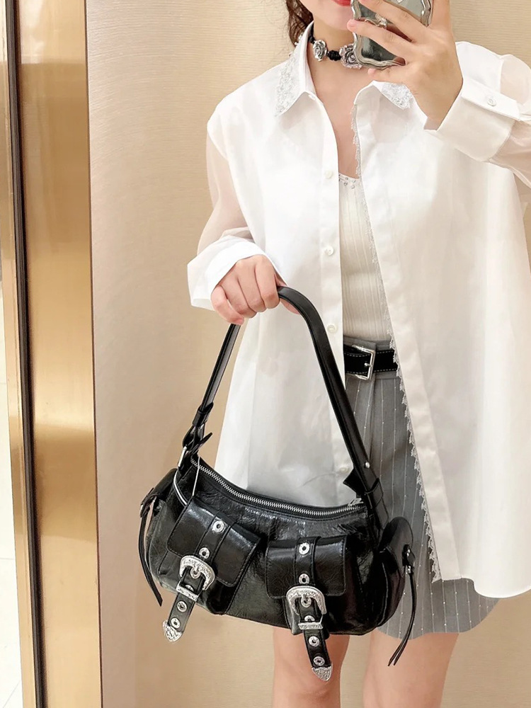 Nischendesigner's Internet berühmte Gürtelschnalle mit mehreren Taschen, Einzelschulter-Hochleistungs-Damenhandtasche, neu_voghion.com