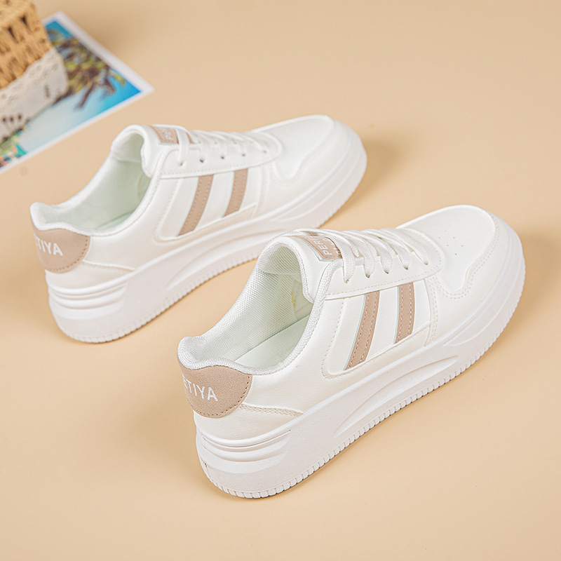 2026 Hot-Selling Spring Thick-Soled Sneakers for Women, Non-Slip, Wear-Resistant, Lightweight Casual Shoes, Soft-Soled Versatile Korean-Style White Shoes